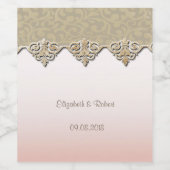 Elegant Chic Damask Wijn Etiket (Enkel label)