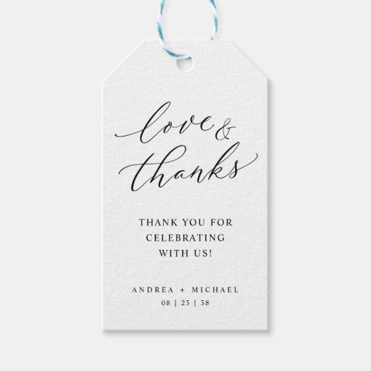 Elegant chic dank u bruiloft gunst Labels Cadeaulabel (Voorkant)