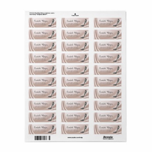 Elegant Chic Diamond High Heed Address Label (Full Sheet)
