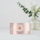 Elegant Chic Diamonds Lotus Roos Gold Beauty Salon Visitekaartje (Staand voorkant)