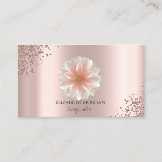Elegant Chic Diamonds Lotus Roos Gold Beauty Salon Visitekaartje (Voorkant)