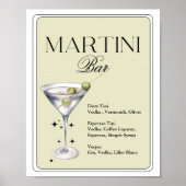 Elegant Chic Dirty Martini Bar Sign Poster (Voorkant)