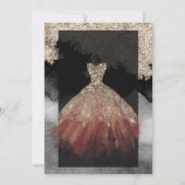 Elegant Chic Dress 50th Birthday Party Kaart (Achterkant)