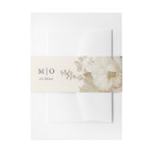 Elegant Chic Ecru Boho Bloemenbruiloft Uitnodigingen Wikkel (Voorkant Voorbeeld)