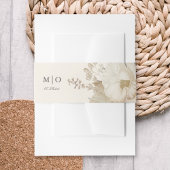 Elegant Chic Ecru Boho Bloemenbruiloft Uitnodigingen Wikkel