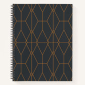 Elegant, chic, eenvoudig, luxe lijnpatroonkunst notitieboek (Voorkant)