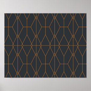 Elegant, chic, eenvoudig, luxe lijnpatroonkunst poster