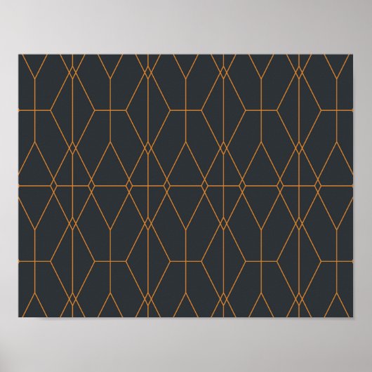 Elegant, chic, eenvoudig, luxe lijnpatroonkunst poster (Voorkant)