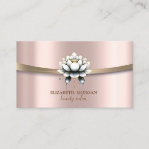 Elegant,Chic,Eenvoudige Streep Witte Lotus Visitekaartje