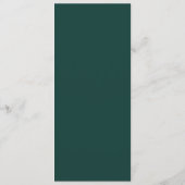 Elegant Chic Emerald Green Gold Wedding Reception Menu (Achterkant)