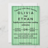 elegant chic emerald green Wedding Invitation Kaart (Voorkant)