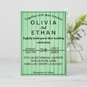 elegant chic emerald green Wedding Invitation Kaart (Staand voorkant)