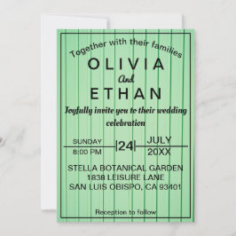 elegant chic emerald green Wedding Invitation Kaart