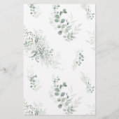 Elegant Chic Eucalyptus Botanical Bingo Game Kaart (Achterkant)