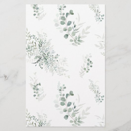 Elegant Chic Eucalyptus Botanical Bingo Game Kaart (Achterkant)