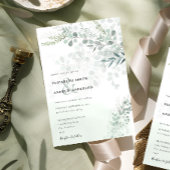 Elegant Chic Eucalyptus Botanical Sage Wedding Kaart