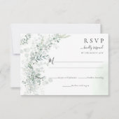Elegant Chic Eucalyptus Botanical Sage Wedding RSVP Kaartje (Voorkant)