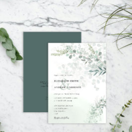 Elegant Chic Eucalyptus Botanische QR code Weddens Kaart