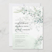 Elegant Chic Eucalyptus Couple Shower Kaart (Voorkant)