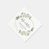 Elegant Chic Eucalyptus Mr en Mrs Wedding Servet (Hoek)