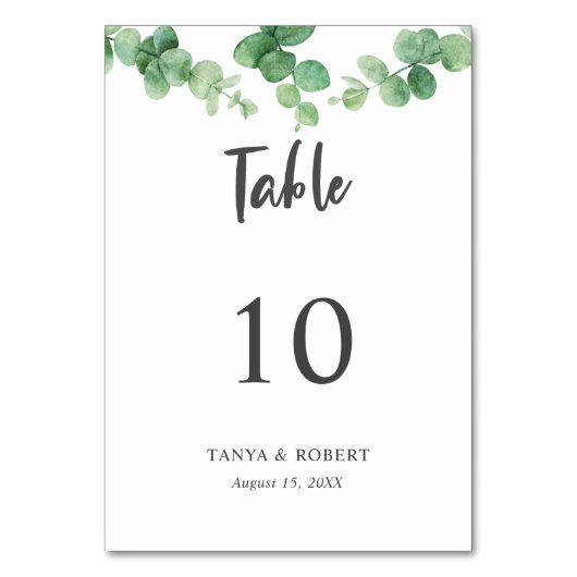 Elegant Chic Eucalyptus Sage Green trouwblad Kaart (Voorkant)