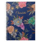 Elegant Chic Fancy Gold Foil Floral Pattern Design Notitieboek (Voorkant)
