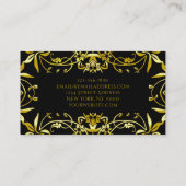 Elegant Chic Fancy Gold  Lijst op zwart Visitekaartje (Achterkant)