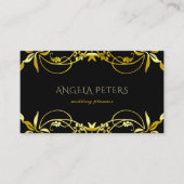 Elegant Chic Fancy Gold  Lijst op zwart Visitekaartje (Voorkant)