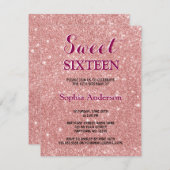 Elegant Chic Faux Glitter Roos Gold Dag Kaart (Voorkant / Achterkant)