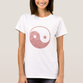 Elegant Chic Faux Glitter Roos Gold Ying Yang T-shirt (Voorkant)