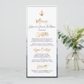 Elegant + Chic Faux Gold Anchor Menu Kaart (Staand voorkant)
