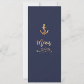 Elegant + Chic Faux Gold Anchor Menu Kaart (Achterkant)