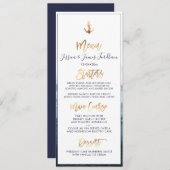 Elegant + Chic Faux Gold Anchor Menu Kaart (Voorkant / Achterkant)