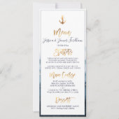 Elegant + Chic Faux Gold Anchor Menu Kaart (Voorkant)