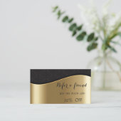 Elegant Chic Faux Gold, Black Damask Reference Kaa Aanbevelingskaartje (Staand voorkant)
