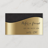 Elegant Chic Faux Gold, Black Damask Reference Kaa Aanbevelingskaartje (Voorkant)