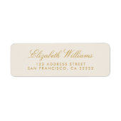 Elegant Chic Faux Gold Cream Return Address Label (Voorkant)
