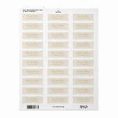 Elegant Chic Faux Gold Cream Return Address Label (Full Sheet)