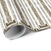 Elegant Chic Faux Gold Foil White Cadeaupapier (Rol Hoek)