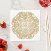 Elegant Chic Faux Gold Mandala Bloempatroon Servet (Insitu)