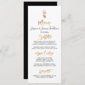 Elegant + Chic Faux Gold Pineapple Menu Kaart (Voorkant / Achterkant)