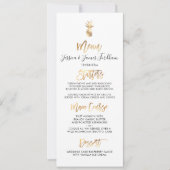 Elegant + Chic Faux Gold Pineapple Menu Kaart (Voorkant)