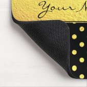 Elegant Chic Faux Gold Polka Dots on Black Muismat (Hoek)