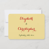 Elegant Chic Faux Gold Red Green-kerstbruiloft RSVP Kaartje (Achterkant)
