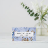 Elegant chic faux goudblauw marmer professioneel visitekaartje (Staand voorkant)