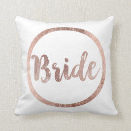 Elegant Chic Faux Roos Gold Bride Typografie Kussen