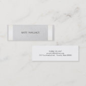 Elegant Chic Faux Satin Gold Striped & Grey Linen Mini Visitekaartje (Voorkant / Achterkant)