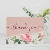 Elegant chic Floral bedankje Kaart (Staand voorkant)