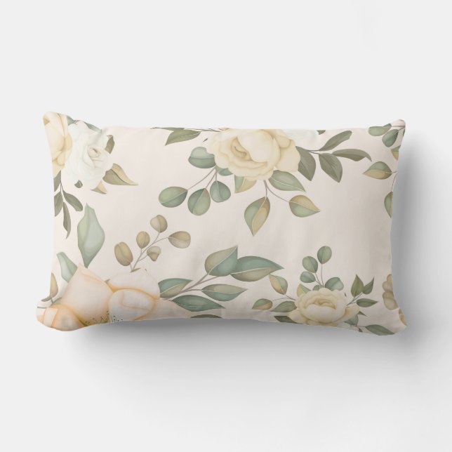 Elegant chic floral buitenkussen (Voorkant)