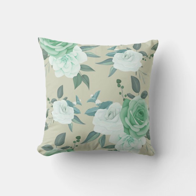 Elegant chic floral buitenkussen (Voorkant)